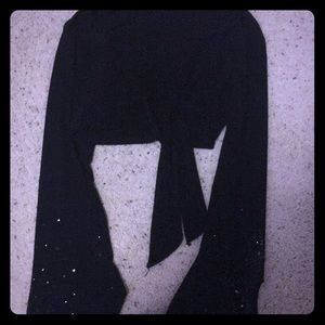 Sequin Sleeve Dress sweater Tie